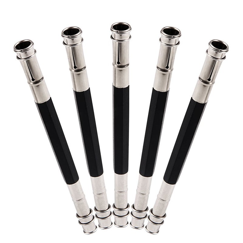 GTHER 5PCS Double Head Pencil Extender, Adjustable Art Pencil Lengthener,Pencil Extender Holder with Aluminum Handle for Colored Pencils Crayon School Office Supplies, Black - Image 1